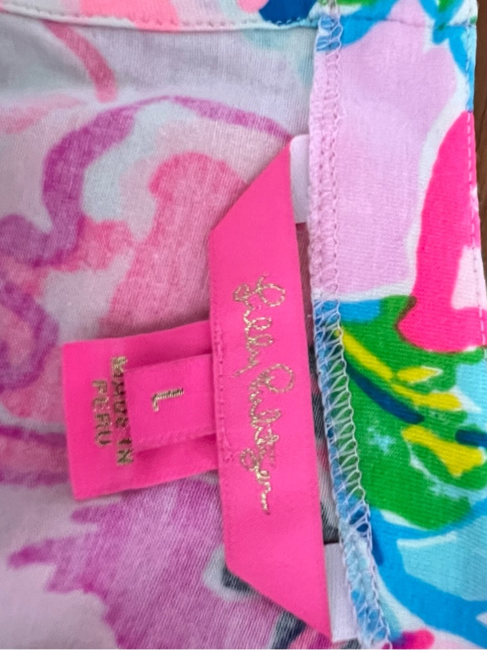 Lilly Pulitzer Pink, Green & Blue Floral Boatneck Top - Picture 3 of 3